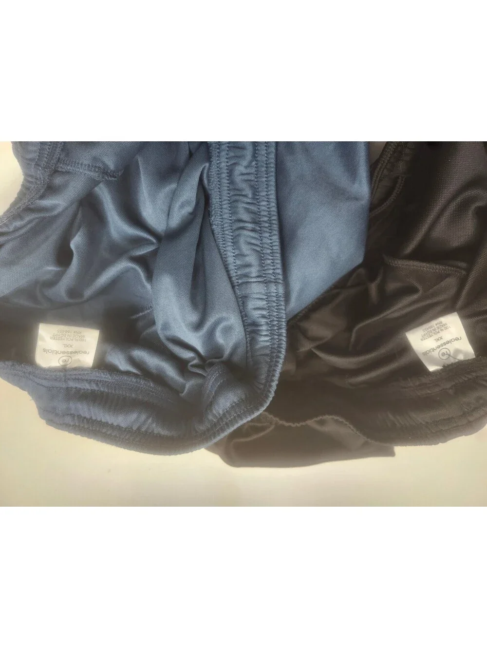 REALESSENTIALS Men's Athletic Workout Pants - Black and Blue, Size L